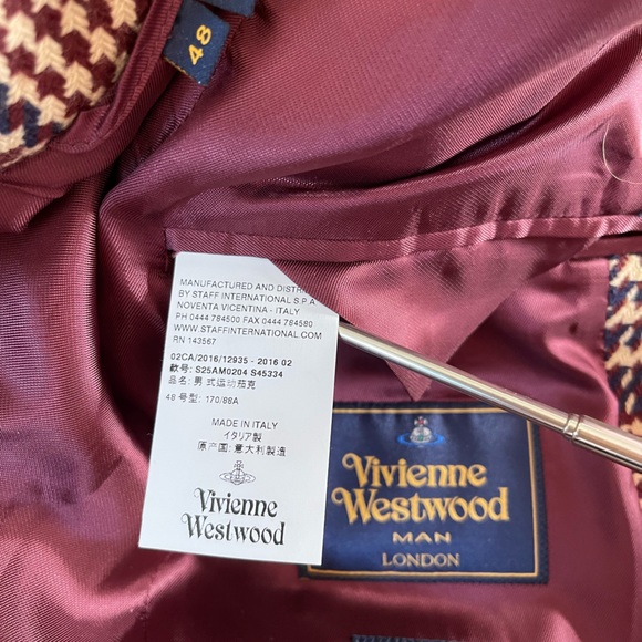 Vivienne Westwood MAN AW2016 COAT BEIGE HOUNDSTOOTH CLARKE CABAN W HERRINGBONE - Picture 6 of 17